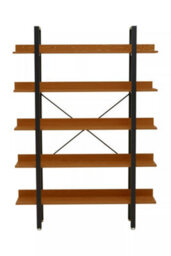 Orsina 5 Tier Red Pomelo Shelves & Black Frame Shelf Unit,office Wall Shelving,five-Tiered Display Unit For Decor - thumbnail 2