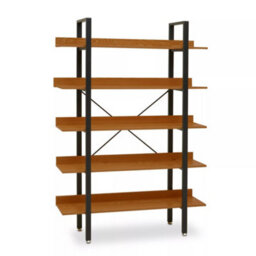 Orsina 5 Tier Red Pomelo Shelves & Black Frame Shelf Unit,office Wall Shelving,five-Tiered Display Unit For Decor - thumbnail 1