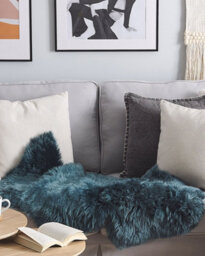 Beliani Sheepskin Rug Uluru Dark Green 65 X 110 Cm - thumbnail 2
