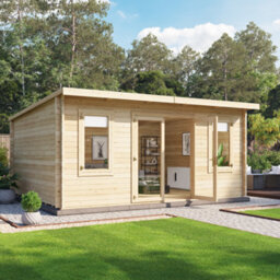 Billyoh Fraya Pent Log Cabin - 5.0M X 4.0M (16 X 13Ft) - 44mm - thumbnail 1