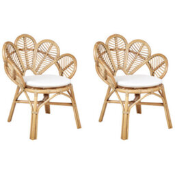 Beliani Set Of 2 Peacock Chairs Florentine Ii Rattan Natural - thumbnail 1