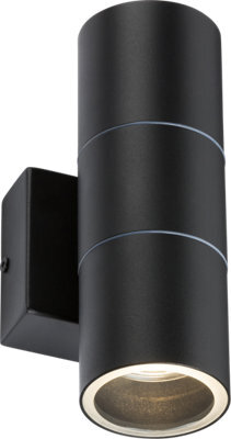 Luminosa Lighting Luminosa Knightsbridge 230V Ip54 Gu10 Up And Down Wall Light - Black - Owall02Bk - image 1
