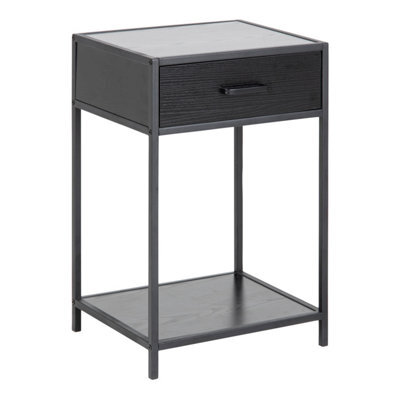 Furniture To Go Seaford Bedside Table With 1 Drawer In Black - image 1