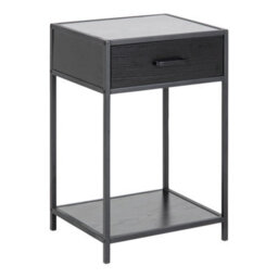 Furniture To Go Seaford Bedside Table With 1 Drawer In Black - thumbnail 1