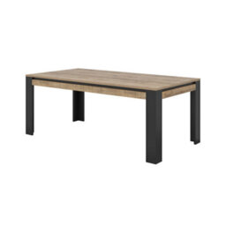Arte Tudor 94 Dining Table 195Cm - Oak Sandal & Black Modern Dining Table With Industrial Edge For Family Meals And Entertaining - thumbnail 1