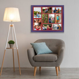 AK Frames 20X16 Purple Sleek Multi Photo Frame With Crimson Mount - Holds 9 Apertures (2X) 7X5, (7X) 6X4 Photos - thumbnail 3