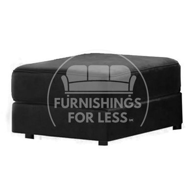 Furnishings For Less UK Fernando Plush Velvet Foam Filled Black Footstool Sofa Accessory