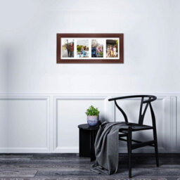 AK Frames 50X20Cm Rose Wood Classic Multi Photo Frame With White Mount - Holds 4 Apertures (4X) 6X4 Photos - thumbnail 3