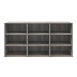 GoodHome Atomia Matt Grey Oak Effect Wall-Mounted 9 Shelf Rectangular Bookcase, (H)1125mm (W)2250mm