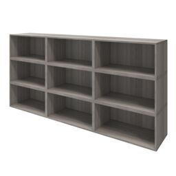 GoodHome Atomia Matt Grey Oak Effect Wall-Mounted 9 Shelf Rectangular Bookcase, (H)1125mm (W)2250mm - thumbnail 2