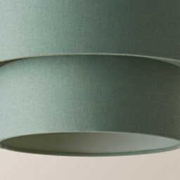 Valuelights Jodie Two Tier Sage Linen Ceiling Drum Lamp Shade And Bulb (D)30Cm - thumbnail 6