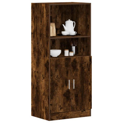 Berkfield Kitchen Cabinet Smoked Oak 57X41.5X131.5 Cm Engineered Wood - image 1