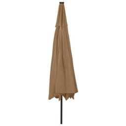Berkfield Outdoor Parasol With Led Lights And Metal Pole 400 Cm Taupe - thumbnail 5