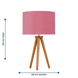 First Choice Lighting Voyage - Dark Oak Table Lamp Or Bedside Light With Flamingo Shade - thumbnail 6