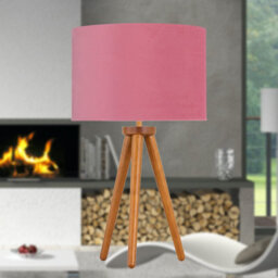 First Choice Lighting Voyage - Dark Oak Table Lamp Or Bedside Light With Flamingo Shade - thumbnail 5