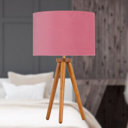 First Choice Lighting Voyage - Dark Oak Table Lamp Or Bedside Light With Flamingo Shade - thumbnail 4