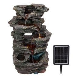 Living And Home Elegant Faux-Stone Design Resin Solar-Powered Water Fountain Outdoor Gardening Decor 47Cm(H) - thumbnail 5