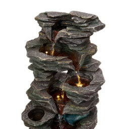 Living And Home Elegant Faux-Stone Design Resin Solar-Powered Water Fountain Outdoor Gardening Decor 47Cm(H) - thumbnail 7
