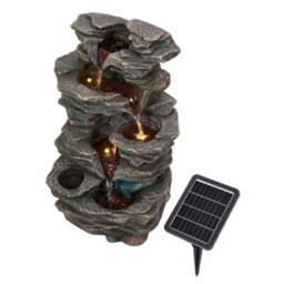 Living And Home Elegant Faux-Stone Design Resin Solar-Powered Water Fountain Outdoor Gardening Decor 47Cm(H) - thumbnail 6