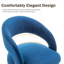 Seynar Velvet Tufted Dining Chairs With Gold Legs Set Of 2, Navy, Upholstered For Dining Or Study Room - thumbnail 5