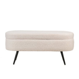 Nordlys Metal And White Bouclé Storage Bench Modern Design Style Entryway - thumbnail 8
