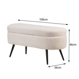Nordlys Metal And White Bouclé Storage Bench Modern Design Style Entryway - thumbnail 6