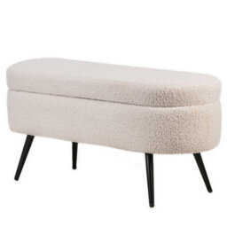 Nordlys Metal And White Bouclé Storage Bench Modern Design Style Entryway - thumbnail 1