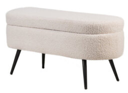 Nordlys Metal And White Bouclé Storage Bench Modern Design Style Entryway - thumbnail 2