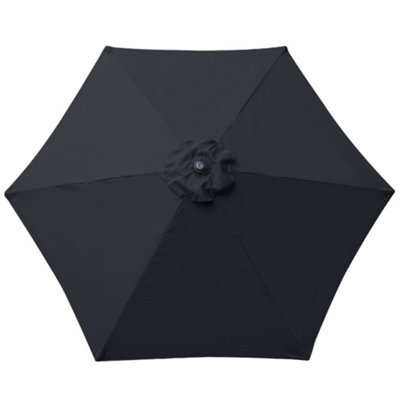 Sundaze Black Replacement Parasol Fabric Garden Umbrella Canopy Cover For 2.5M 6 Arm Parasols - image 1