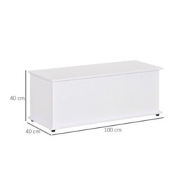 Wyld Haus Fizi White Storage Blanket Chest 113L With Flip-Top Lid And Safety Hinges - thumbnail 3