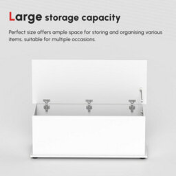 Wyld Haus Fizi White Storage Blanket Chest 113L With Flip-Top Lid And Safety Hinges - thumbnail 7