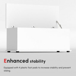 Wyld Haus Fizi White Storage Blanket Chest 113L With Flip-Top Lid And Safety Hinges - thumbnail 9