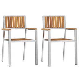 Berkfield Garden Dining Set 3 Pcs Brown Solid Acacia Wood - thumbnail 6
