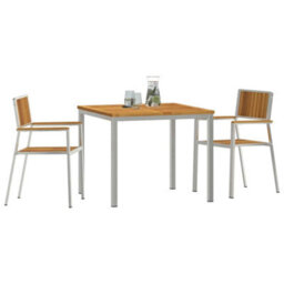 Berkfield Garden Dining Set 3 Pcs Brown Solid Acacia Wood - thumbnail 3