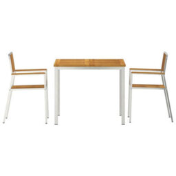 Berkfield Garden Dining Set 3 Pcs Brown Solid Acacia Wood - thumbnail 7