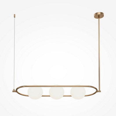 Luminosa Lighting Luminosa Maytoni Erich Modern 3 Light Globe Pendant Ceiling Light Brass E14 - image 1