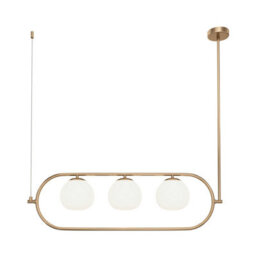 Luminosa Lighting Luminosa Maytoni Erich Modern 3 Light Globe Pendant Ceiling Light Brass E14 - thumbnail 4
