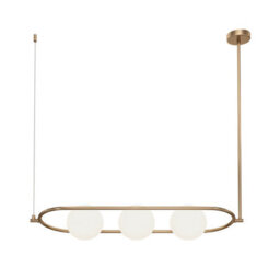 Luminosa Lighting Luminosa Maytoni Erich Modern 3 Light Globe Pendant Ceiling Light Brass E14 - thumbnail 3