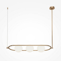 Luminosa Lighting Luminosa Maytoni Erich Modern 3 Light Globe Pendant Ceiling Light Brass E14 - thumbnail 1