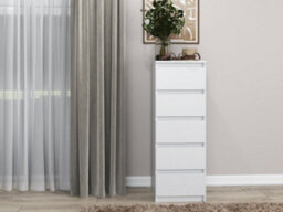 W5 Malwa Tall Chest Of Drawers White - thumbnail 4