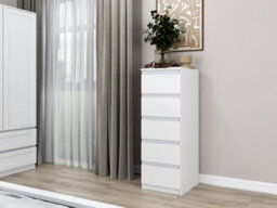W5 Malwa Tall Chest Of Drawers White - thumbnail 2