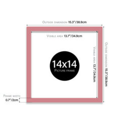 14X14 Pink Picture Frame (35.6 X 35.6Cm) Poster, Photo, Artwork, Gallery Wall Or Print - thumbnail 3