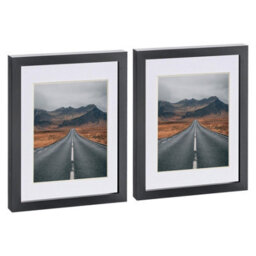 "Nicola Spring Photo Frames With 5"" X 7"" Mount - 8"" X 10"" - Black/white - Pack Of 2" - thumbnail 1
