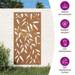 Vidaxl Garden Wall Decoration 105X55 Cm Corten Steel Bamboo Leaf Design - thumbnail 7