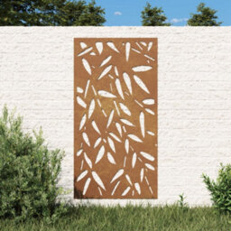 Vidaxl Garden Wall Decoration 105X55 Cm Corten Steel Bamboo Leaf Design - thumbnail 1
