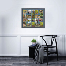 AK Frames 80X70Cm Dark Grey Classic Multi Photo Frame With Pompadour Mount - Holds 20 Apertures (18X) 6X4, (2X) 4X4 Photos - thumbnail 3
