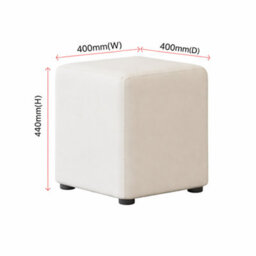 Snow White Faux Leather Cube Seat  Handmade Uk By Footstools Direct - thumbnail 2