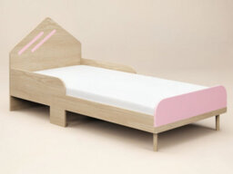 Flair Noah Single Bed Oak & Pink - thumbnail 4