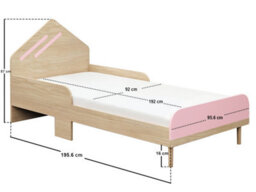Flair Noah Single Bed Oak & Pink - thumbnail 6