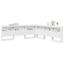 Berkfield Storage Headboard With Shelf White 200 Cm Engineered Wood - thumbnail 3
